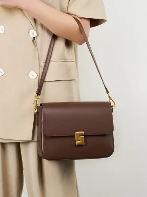 HTLT 100% Genuine Leather Women’s Shoulder & Crossbody Bag – Premium Cowhide Satchel for Everyday Elegance