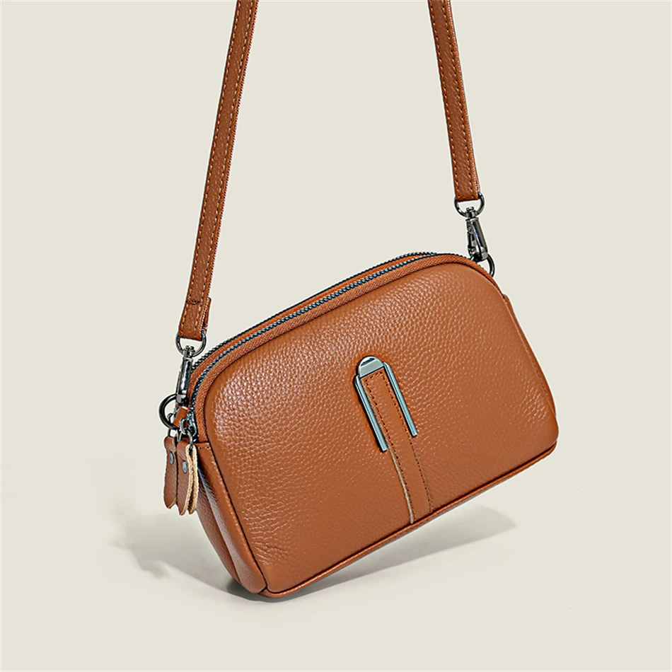Genuine Leather Bag Luxury Women's Crossbody Bag for Woman Female Solid Color Clutch Phone Bags Shoulder Bag Messenger Bag Sac