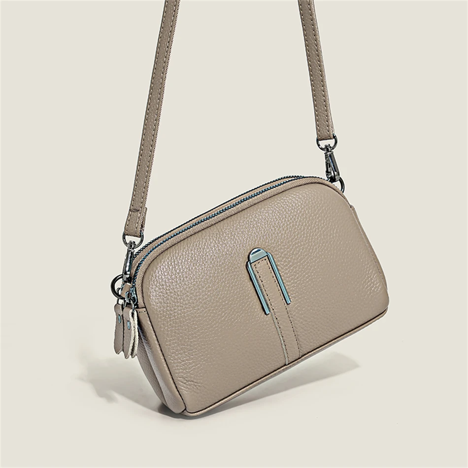Genuine Leather Bag Luxury Women's Crossbody Bag for Woman Female Solid Color Clutch Phone Bags Shoulder Bag Messenger Bag Sac