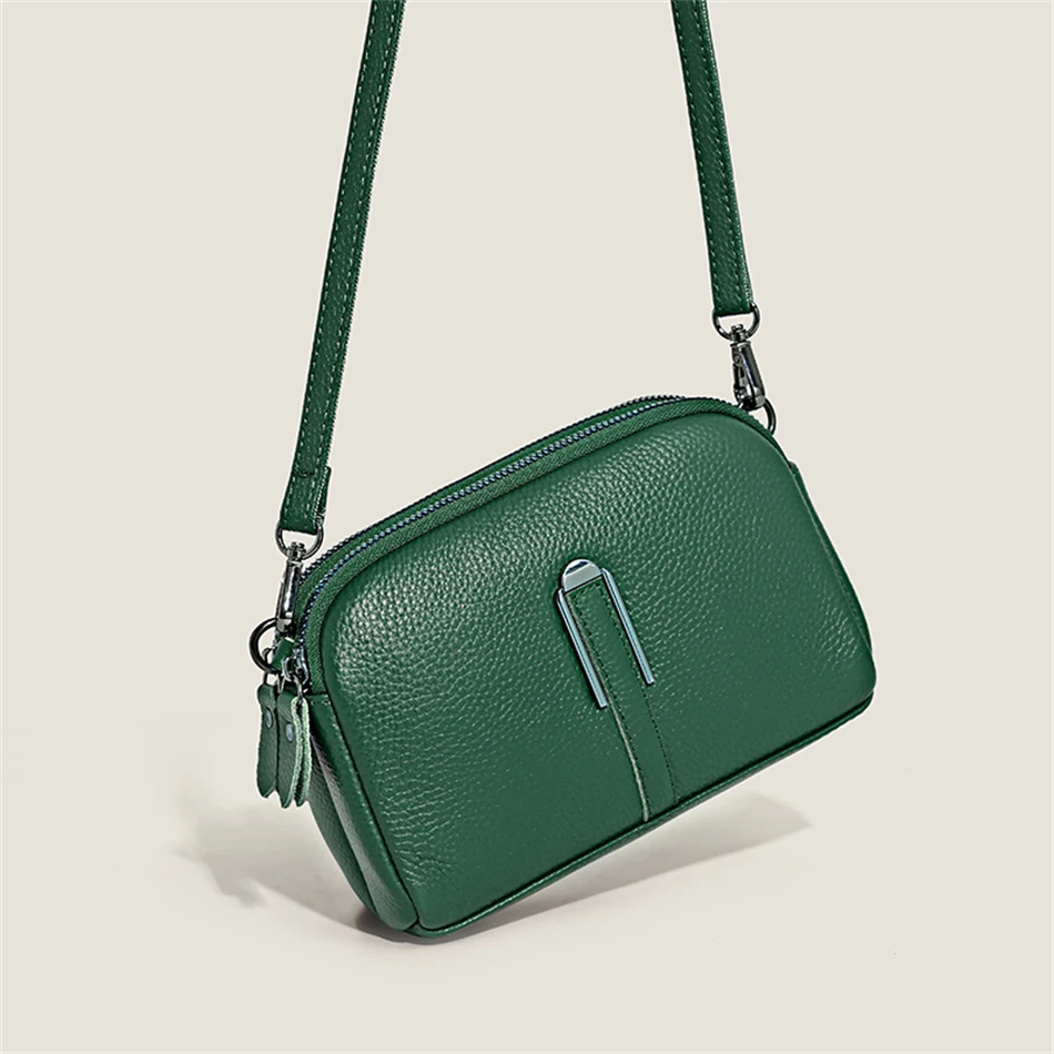 Genuine Leather Bag Luxury Women's Crossbody Bag for Woman Female Solid Color Clutch Phone Bags Shoulder Bag Messenger Bag Sac