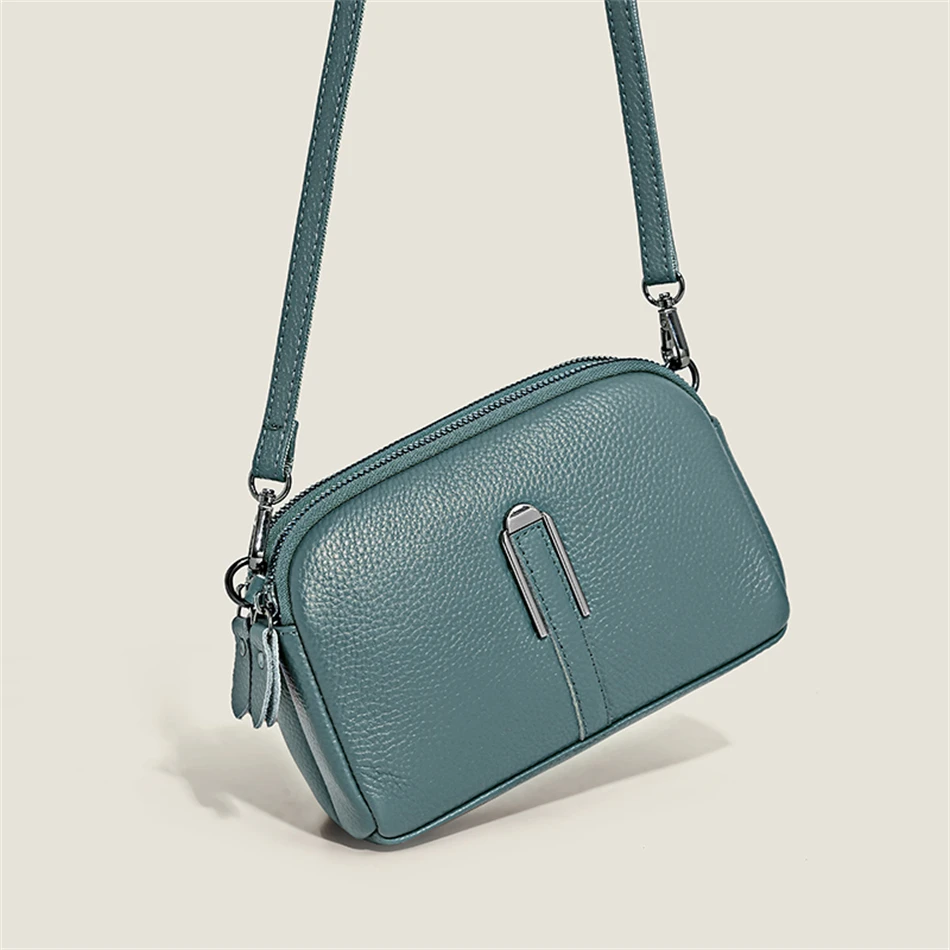 Genuine Leather Bag Luxury Women's Crossbody Bag for Woman Female Solid Color Clutch Phone Bags Shoulder Bag Messenger Bag Sac