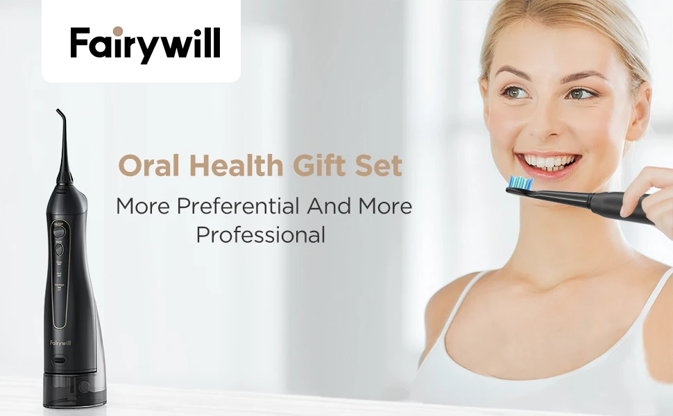 Fairywill Water Flossers for Teeth 300ML Oral Irrigator Rechargeable Portable Dental 3 Modes Water Tank Waterproof Teeth Cleaner Fairywill Water Flossers for Teeth 300ML Oral Irrigator Rechargeable Portable Dental 3 Modes Water Tank Waterproof Teeth Cleaner